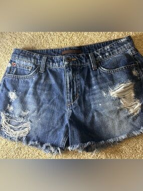Joe's Jeans Blue Distressed Denim Cutoff Shorts